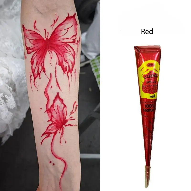 Natural Temporary Flash Tattoo Paste Black Henna For DIY Tattoo Sticker Body Paint Tattoo Cream Indian Wedding Henna Tattoo P