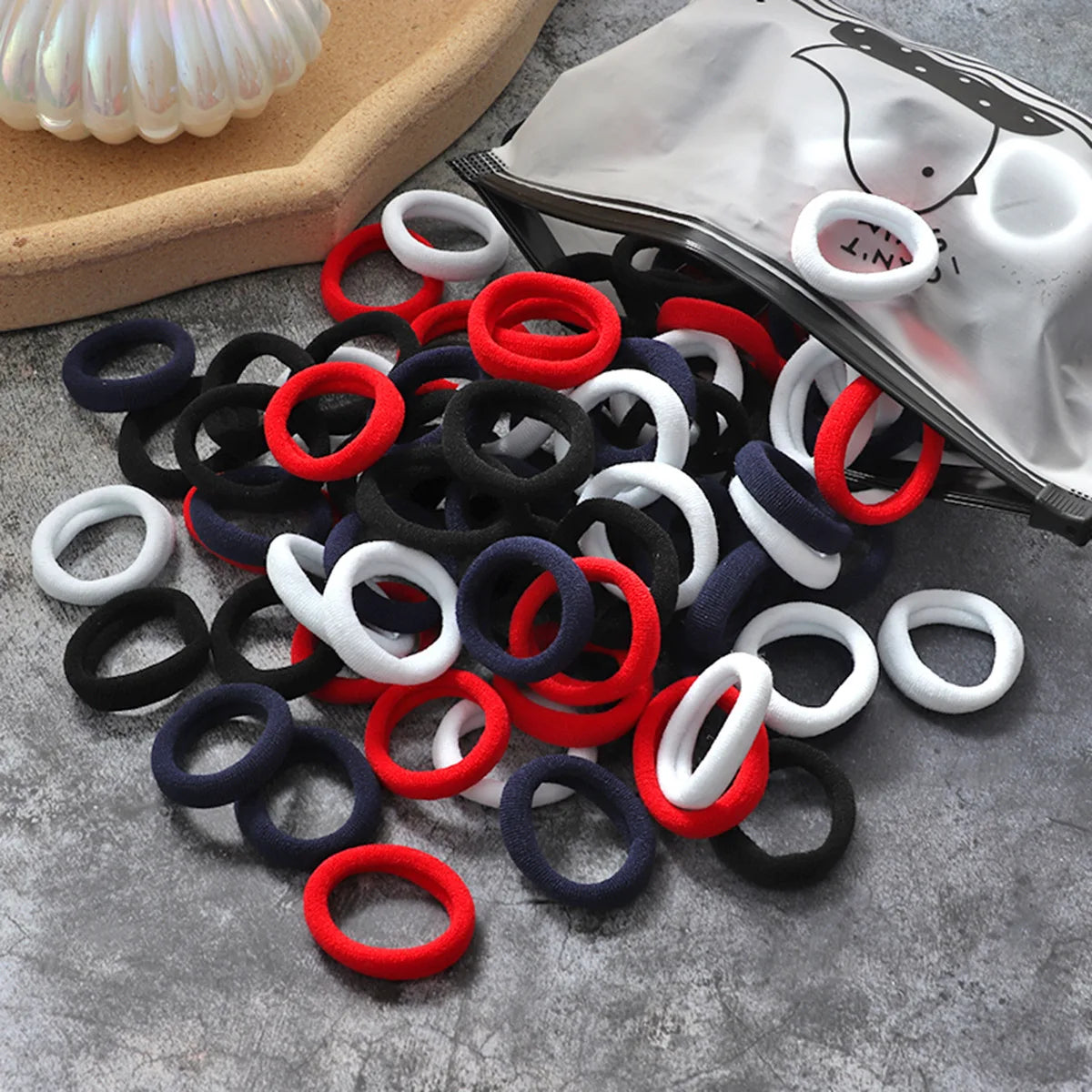 50/100Pcs Colorful Nylon Hair Bands for Children Scrunchie Hair Ties Rubber Band Kids Elastic Hair Leagues Girl Hair Accessor
