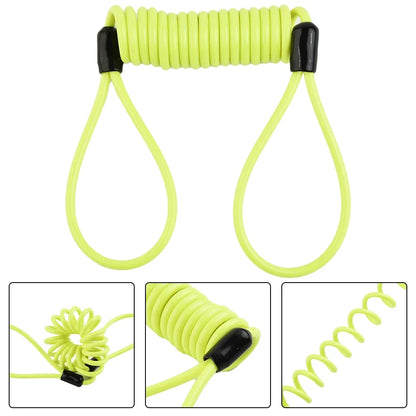 1.2m Bike Spring Cable Lock Anti Theft Rope Alarm Disc Lock For Motorcycle/Bike Scooter Security Reminder Protection Accessor