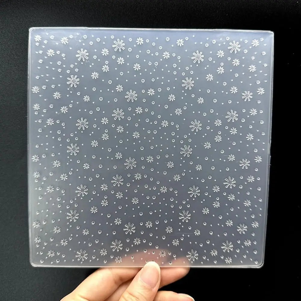 Plastic Embossing Folder Template Christmas Snowflakes Falling Texture 5.91x5.91 Inch for Card Making DIY Scrapbooking Paper