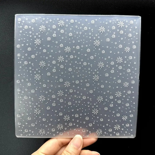 Plastic Embossing Folder Template Christmas Snowflakes Falling Texture 5.91x5.91 Inch for Card Making DIY Scrapbooking Paper