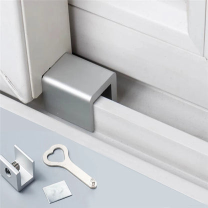 1/10 Child Protection Baby Safety Adjustable Sliding Window Locks Stop Aluminum Alloy Security Lock With Keys Safety Window L