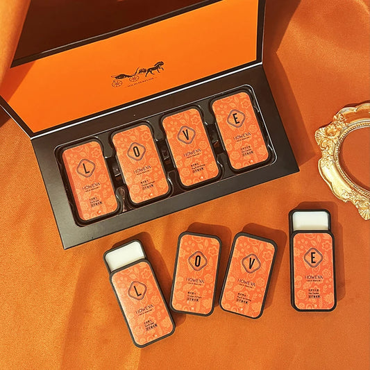 4pcs Solid Perfume Set, Floral and Fruity Fragrance, Long-lasting Fragrance, Light fragrance and Portable, Idea for Gift /Dai