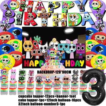 Dandys World Theme Birthday Party Decoration Disposable Tableware Dandy Balloon Napkin Backdrop For Baby Shower Kid Gift Supp