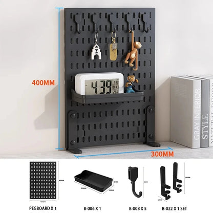 Pegboard Combination Desktop Storage Kit, Vertical and Clip-Type Pegboard Display Panels, Suitable for Home Office Storage. -