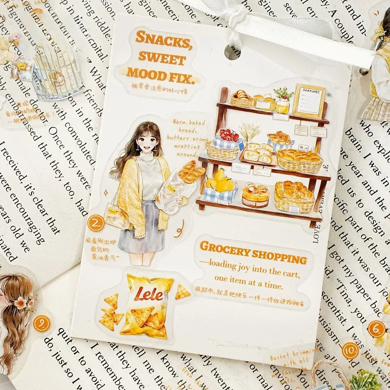 15PCS Scrapbooking Stickers for Journaling Supplies Transparent Journal Sticker for Junk Journal Supplies