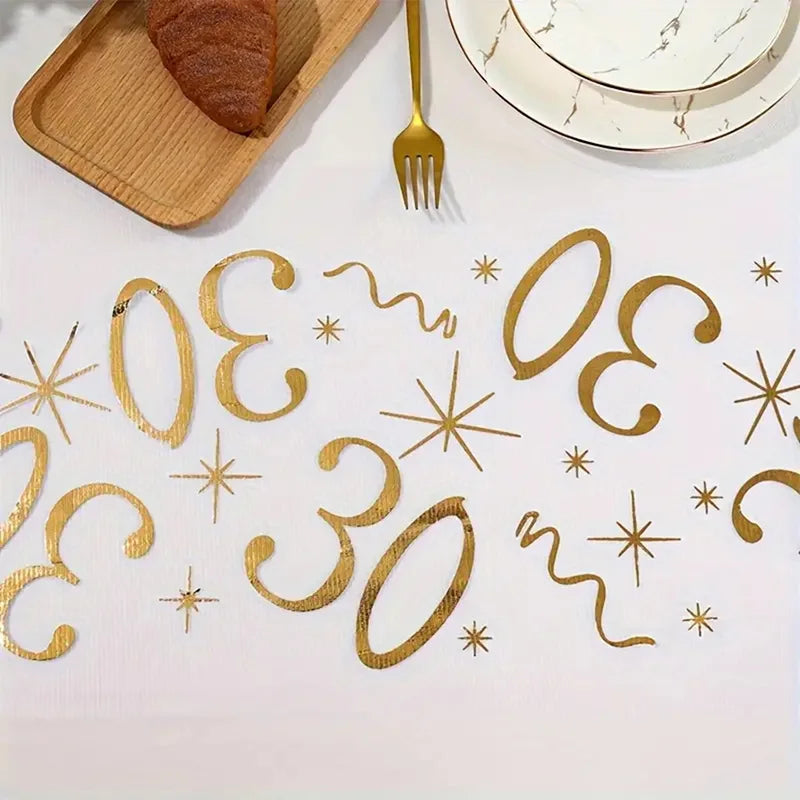 18th 90th Birthday Table Runner Birthday Party Decor 3M Gold Table Cover Roll for Table Home Birthday Celebration Party Suppl