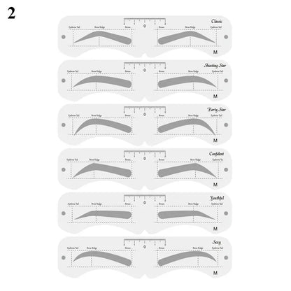 Reusable Eyebrow Stencil Set Soft Ruler Brow Definer Eye Brow Drawing Guide Styling Shaping Grooming Template Card Makeup Too