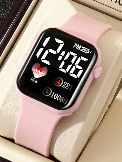 Love Pattern Electronic Watch And Butterfly Accessories Set Birthday Gift (No Box Included)
