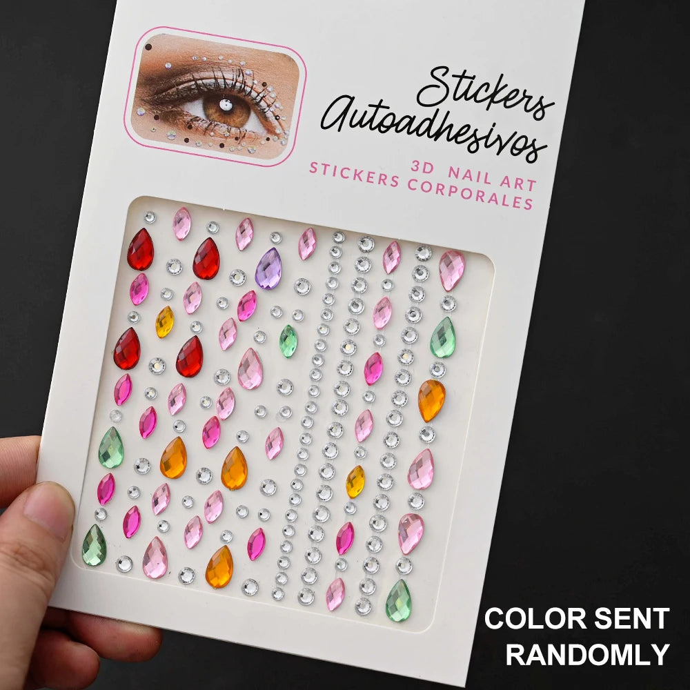 Stickers On The Face Rhinestone DIY Eyes Face Self Adhesive Temporary Tattoo For Makeup Party Festival Face Jewels Diamonds G