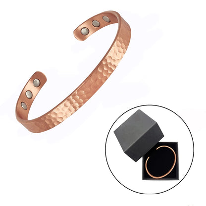 Vintage 99.9% Pure Copper Bracelets for Women Men Rose Color Cuff Bangles Charms Health Energy Gauss Magnets - CB7119C