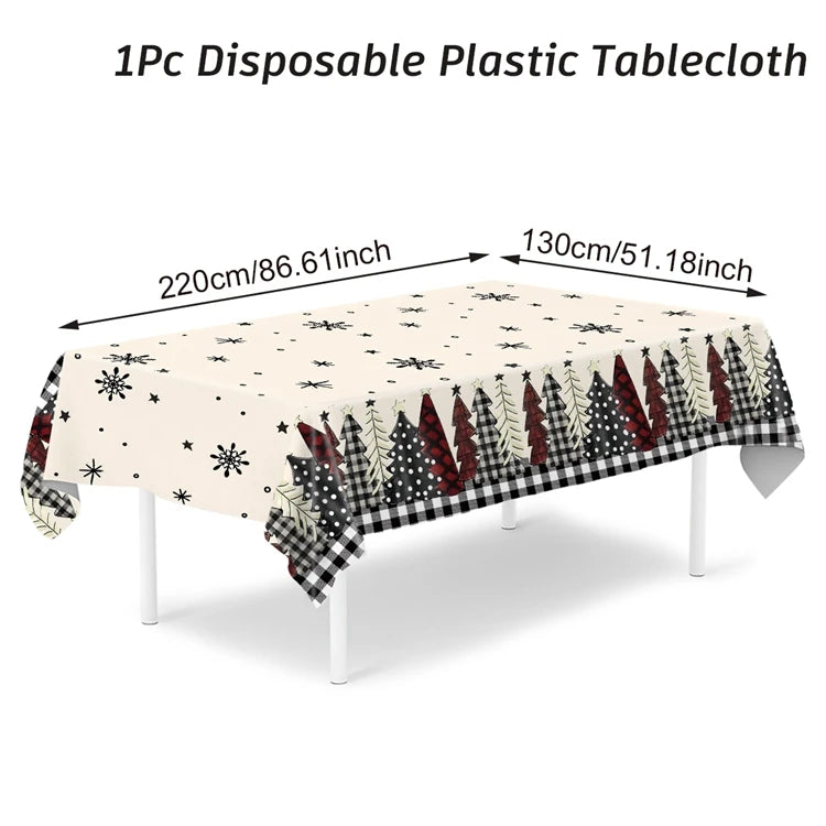 Disposable Christmas Tablecloth Merry Christmas Decors for Home 2024 Table Cover Xmas Ornament Navidad Natal New Year Gift 20