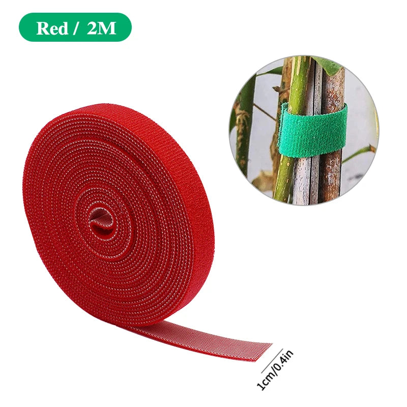 3 Rolls Green Garden Twine Plant Ties Nylon Plant Bandage Garden Hook Loop Bamboo Cane Wrap Support Garden Accessories - Red