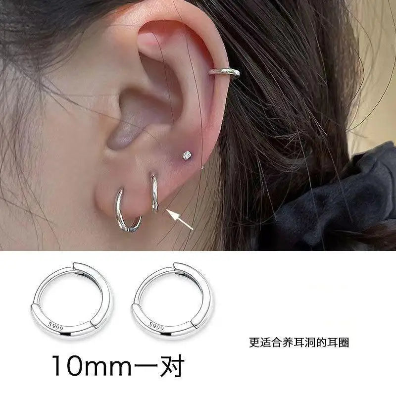 3Pair Stainless Steel Minimalist Huggie Hoop Earrings for Women Gold Color Tiny Round Circle 8/10/12mm Punk Unisex Rock Earri
