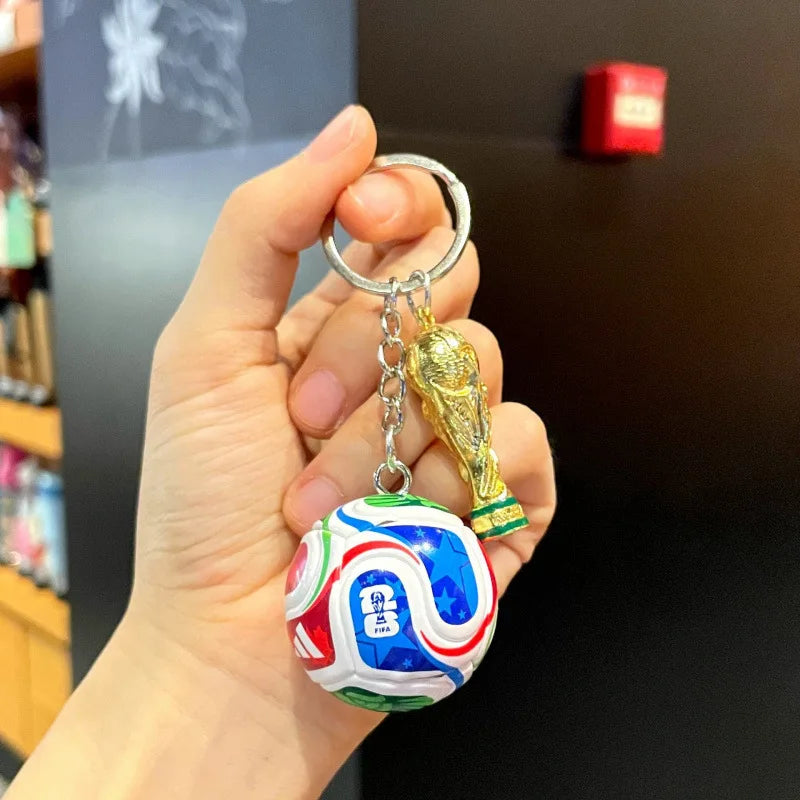 2026 FIFA Trophy Keychain Metal Key Ring Football Fan Souvenir Soccer Collectible Pendant Memorial for Men Sports Fans Gift I