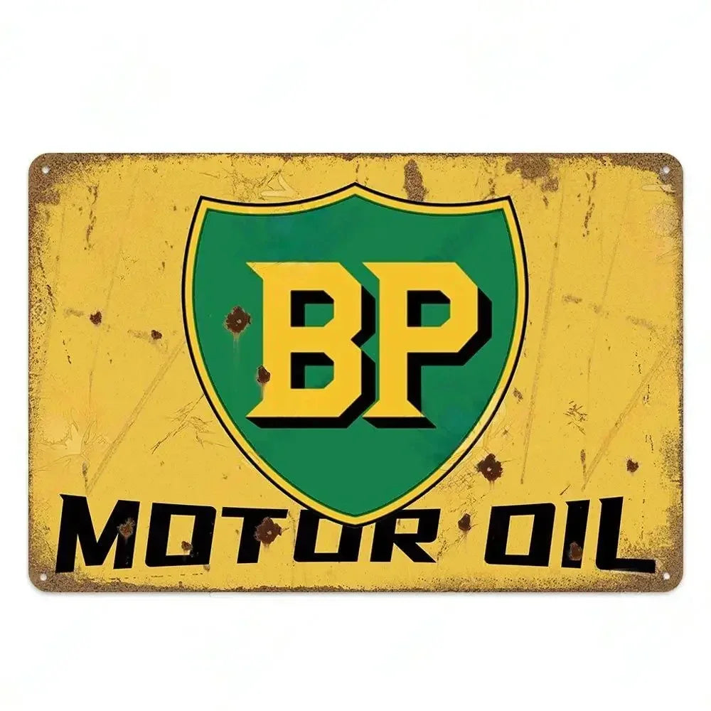 Engine Oil Vintage Signs Poster Metal Sign Decorative Plaque for Garage Gas Station Man Cave Club Bar Home Room Wall Decor