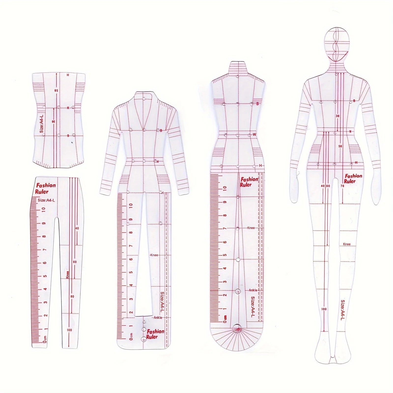 Transparent Body Model Skirt Design Template - Hand drawn Fashion Model Pattern, Suitable for Sewing and Weaving