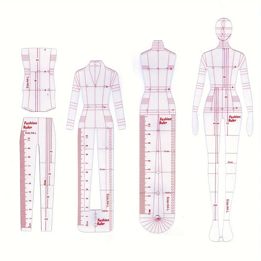 Transparent Body Model Skirt Design Template - Hand drawn Fashion Model Pattern, Suitable for Sewing and Weaving