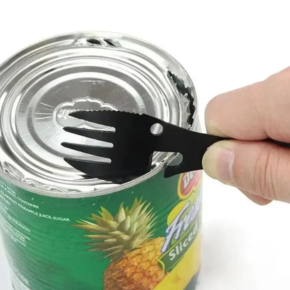 Camping Utensils Set Stainless Steel Outdoor Survival Gear 5 in 1 Tableware Travel Hiking Cutlery Fork Spoon Opener
