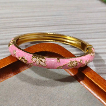 Enamel Chinese Cloisonne Bracelet Double Bangle Traditional Peony Filigree Flower Bangle Ethnic Vintage Women's Hand Bracelet