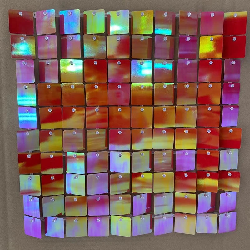 6-30Pcs Colorful Glitter Sequins Background Wall Panels Light Gold Square Shiny Panels Wedding Birthday Christmas Party Backd
