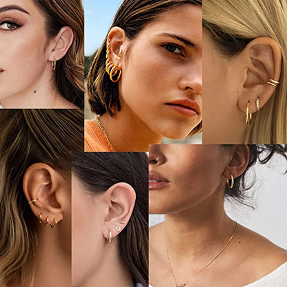 1 Pair Stainless Steel Hoop Earrings Women Men Gold Color Small Earrings Girl Jewelry Pendientes Mujer Aretes Cartilage Pierc