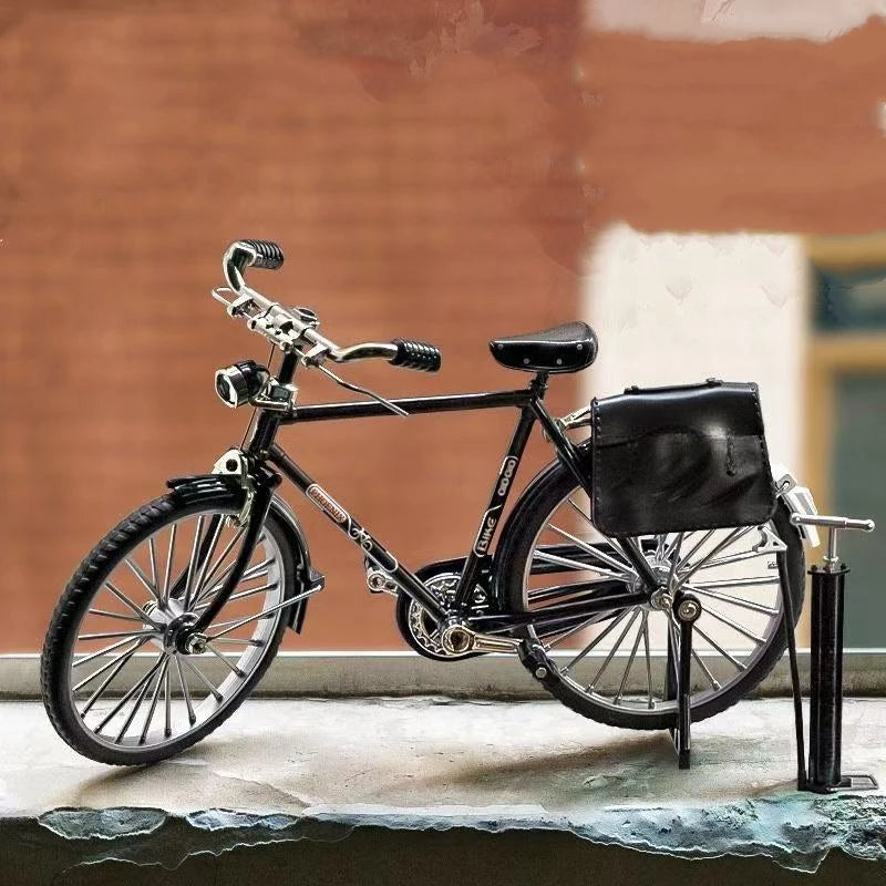 Nostalgic retro style Assembled DIY bicycle 28 bicycle Alloy Bicycle Model Toy DIY Model Ornaments Toy