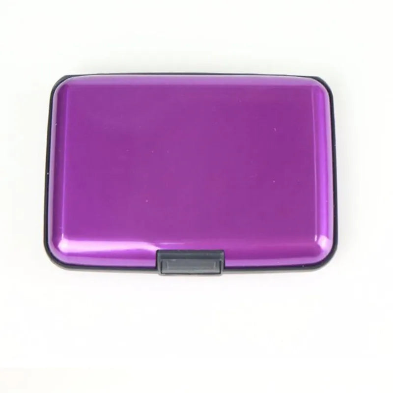 Business Credit Cards Holder ID Card Case Aluminum Metal Waterproof Bank Card Protection Holder Case Men Women Wallets - PURP