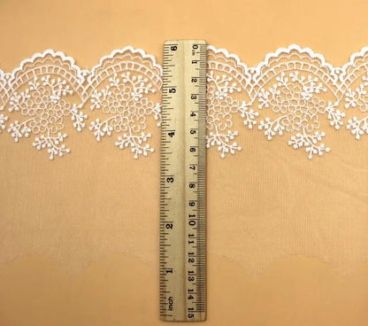3 Meters White Color Cute Cotton embroidered mesh lace Garment lace trims trimmings DIY Sewing accessories