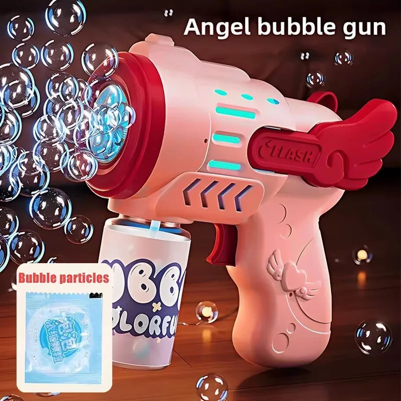 Fully Automatic Bubble Gun Rocket Bubbles Machine Automatic Blower with Bubble Liquid Toy for Kids Beach Outdoor Bubble Gifts