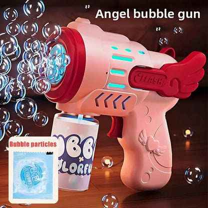 Fully Automatic Bubble Gun Rocket Bubbles Machine Automatic Blower with Bubble Liquid Toy for Kids Beach Outdoor Bubble Gifts