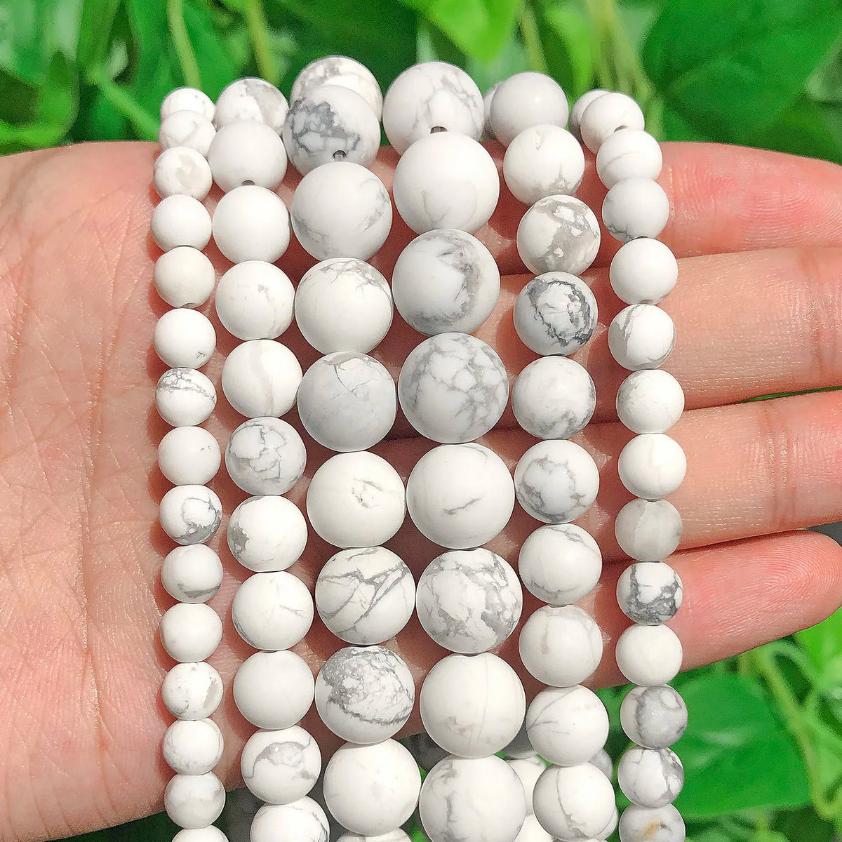 4-14mm Natural Black Volcanic Lava Stone Round Beads 15" Pick Size For Jewelry Making diy Bracelet - Matte Howlite / 4mm 95pc