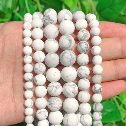 4-14mm Natural Black Volcanic Lava Stone Round Beads 15" Pick Size For Jewelry Making diy Bracelet - Matte Howlite / 4mm 95pc