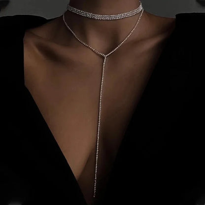 Elegant Imitation Pearl Y-Shaped Lariat Necklace For Women Simple Adjustable Long Sweater Chain Bridal & Banquet Jewelry Gift