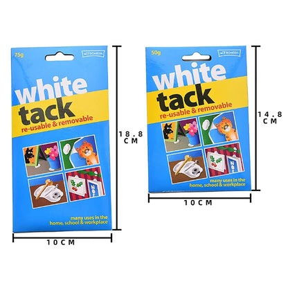 50/75G White Tack Reusable Adhesive Putty Sticky Tack Non-Toxic Removable Wall Safe Tack Putty for Poster Photo Frames Party