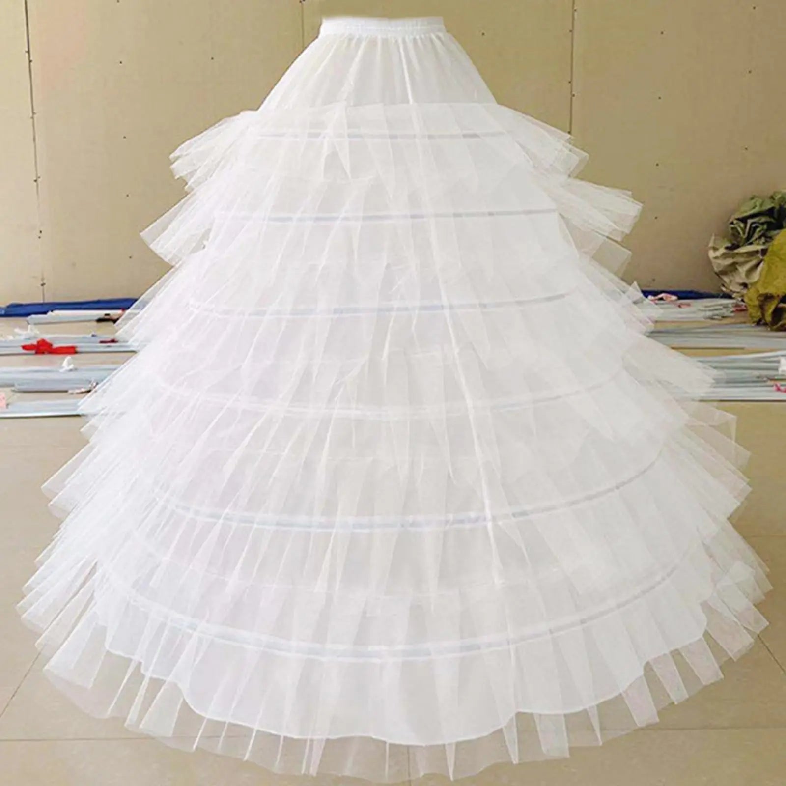 Bridal Wedding Petticoat Underskirt Ball Gown Crinoline Slip Underskirt Bridae Prom Dress Petticoats - 6 Hoops 6 Tulle