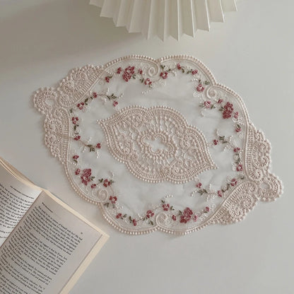 Vintage Lace Coaster Table Cloth Lace Tablecloth Embroidery Placemat Cabinet Furniture Decoration Background Photo Props