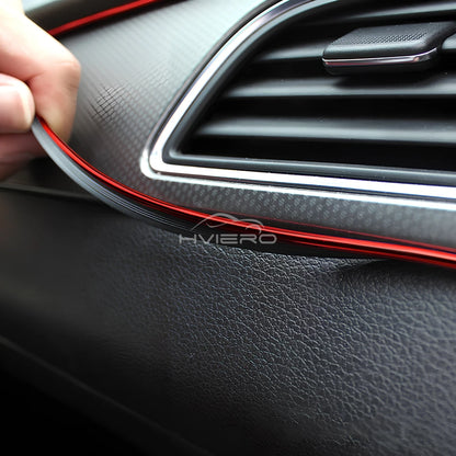 1X Car Moulding Decoration Flexible Strips 5M Interior Auto Mouldings Car Cover Trim Dashboard Door Edgein Car-styling Univer