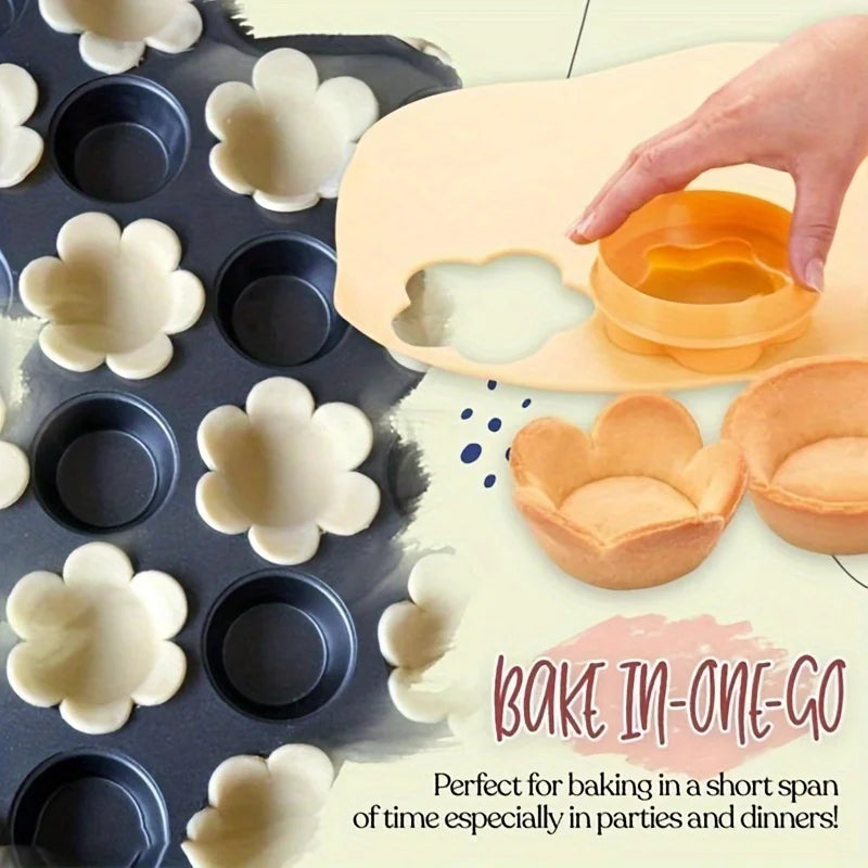 Pastry Dough Tamper Set Flower Shaped Cutter Cake Mold Creative Cake Cup Presser Biscuit Mold Pie Tamper Kitchen DIY Baking T