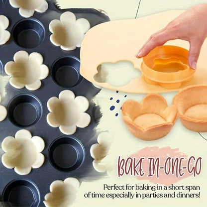 Pastry Dough Tamper Set Flower Shaped Cutter Cake Mold Creative Cake Cup Presser Biscuit Mold Pie Tamper Kitchen DIY Baking T