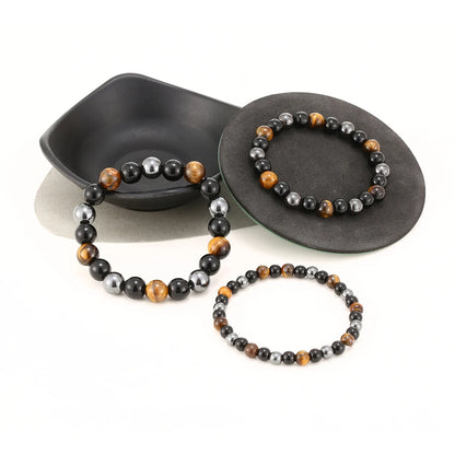 Natural Black Obsidian Hematite Tiger Eye Beads Bracelets Men for Magnetic Health Protection Women Soul Jewelry Pulsera Hombr