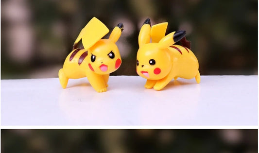 8PCS Pokemon Mini Figures Toys Pikachu Psyduck Squirtle Bulbasaur Miniature Cake Succulents Ornaments Figure Props