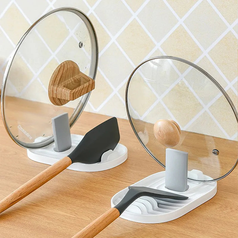 1pcs Polychrome Foldable Nordic Style Pot Holder Lid Shovel Storage Rack Practical Multifunctional Utensils for Kitchen Suppl