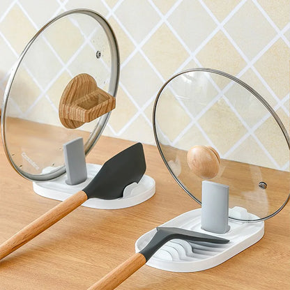 1pcs Polychrome Foldable Nordic Style Pot Holder Lid Shovel Storage Rack Practical Multifunctional Utensils for Kitchen Suppl