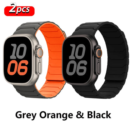 magnetic Strap For Apple Watch Band ultra 2 3 49mm 44mm 40mm 41mm 46mm 42mm 45mm 38 Silicone Bracelet IWatch Series 11 9 8 SE