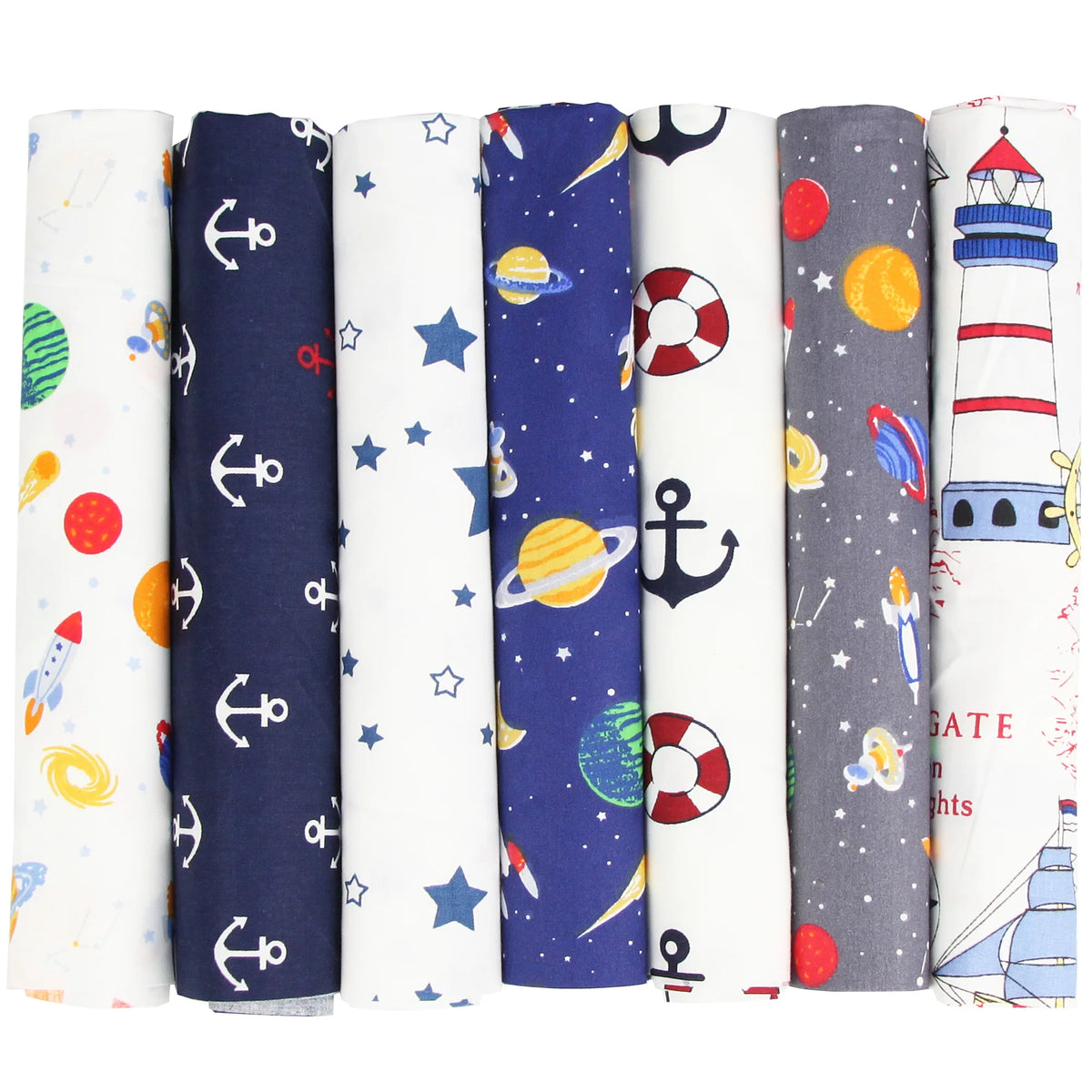 7PCS 25 x 25cm/50 x 50cm Squares Cotton Craft Fabric Cloths for DIY Bundle Patchwork Quilting Sewing Scrapbooking Artcraft - 