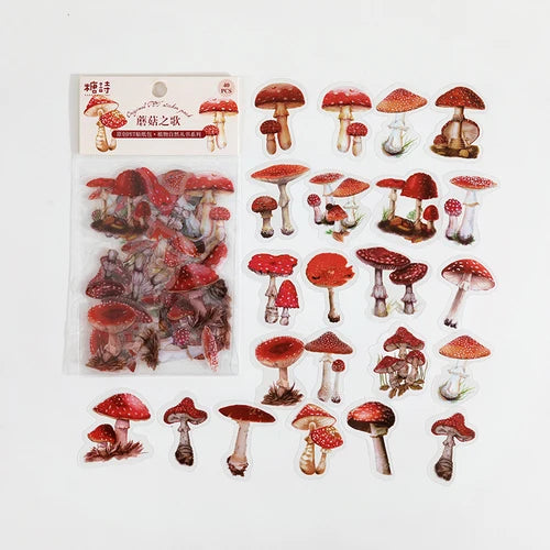 40pcs/bag Vintage Ginkgo leaves flowers PET sticker package DIY diary decoration sticker album scrapbooking - I