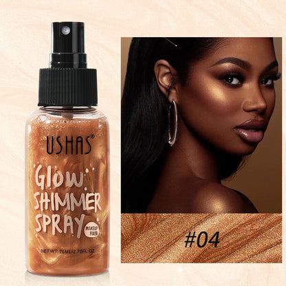 USHAS 4 Color Body Liquid Highlighter Facial Contour Brightening Makeup Long Lasting Sequin Illuminating Moisturizing Highlig