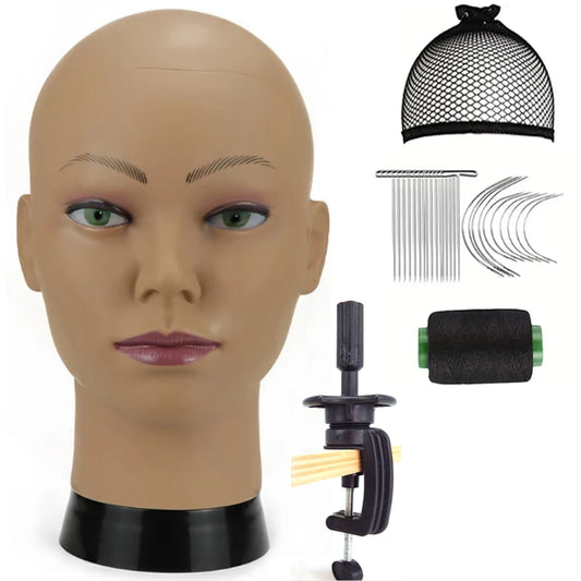Mannequin Head With Tripod For Making Wig Hat Glasses Mask Display Cosmetology Manikin Head For Makeup Practice Wig Install K