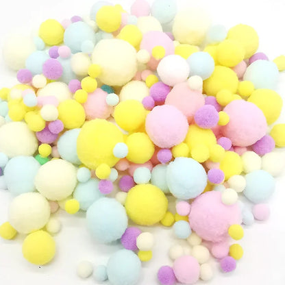 8-30mm Pom poms Multi-Colored Pompoms Soft Fluffy Puff Pompom Balls for Kid DIY Creative Craft Wedding Decor Sewing Supplies 